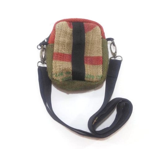 Jute Bag Boho Hippie Shoulder Crossbody Hand Purse Waist-Belt Pouch Adj. Strap