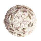 Handmade Incense Burner for Cones and Candles Soapstone Carved Flowers