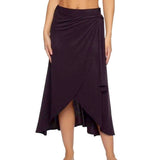 Women's Felina Pull On Wrap Maxi Long Fashion Skirt Black L
