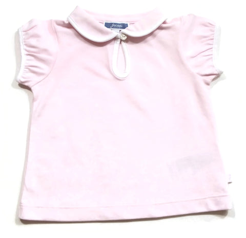 Jacadi Paris Baby Girl Toddler Polo Shirt Short Sleeve Top T-Shirt Pink 12M