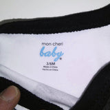 Baby Boy Bodysuit 3-6M One Piece Football Coach Short Sleeves Outfit Black/White