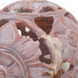 Burner for Incense Cones and Candle Holder Soapstone Carved T-Lite Ball Flowers