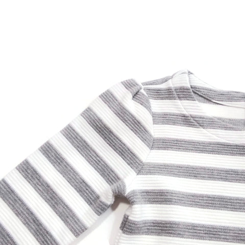Baby Gap Sweater Dress Girl Gray/White Striped Drop Waist Long Sleeve Skirt 12M