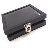 Ring Display Showcase with Velvet Insert Liner Jewelry Organizer 36 Slots Black