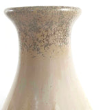 Ceramic Flowers Vase 9.5" Tall Decorative Beige and White Flower Jar Home Decora