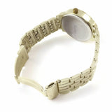 Unisex Men & Women Bracelet Wrist Gold Tone Color Watch W/Simulated Diamonds