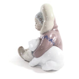 LLADRO Figurine Eskimo Girl Hugging a Polar Bear Vintage Collectible Statuette