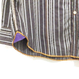 Men's EXPRESS Striped Casual Long Sleeve Dress Shirt Gray/Purple