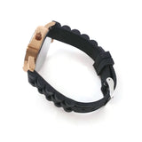 Men Watch With Soft and Flexible Black Silicone Band