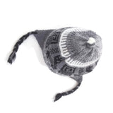 Kids Winter Hat Gray Handmade 100% Wool Knit Earflap Toddler Crochet Beanie