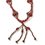 Collar de Elegua/ Elegua Necklace Santeria Lucumi Yoruba Shamanic 35" Red/Black