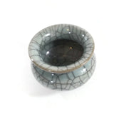 Small Longquan Celadon Glaze Porcelain Tripod Crackle Incense Sage Burner 2.25"