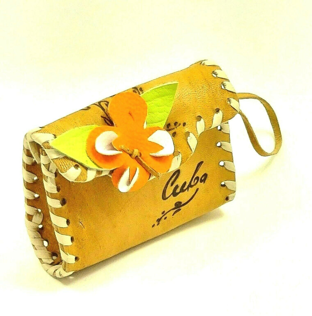 Small Bag Floral Embroidery Makeup Purse Handmade Leather Key Wrist Holder Pouch