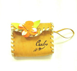 Small Bag Floral Embroidery Makeup Purse Handmade Leather Key Wrist Holder Pouch