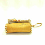 Small Bag Floral Embroidery Makeup Purse Handmade Leather Key Wrist Holder Pouch