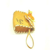 Small Bag Floral Embroidery Makeup Purse Handmade Leather Key Wrist Holder Pouch