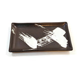 HandCrafted Japanese Zen Design Sushi For 2 Set Black/White Dinnerware Vintage