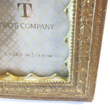 Vermeil Ornate Photo Frame Rectangle, Table Top / Wall Mounting Gold Tone