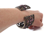 Women's Cuff Bracelet Metal Stoned Decorative Vintage Bangle Handmade Jewelry