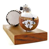India Handicraft Miniature Musical Instrument Wooden Sitar&Dholak Drum Vintage