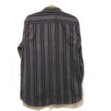 Men's EXPRESS Striped Casual Long Sleeve Dress Shirt Gray/Purple