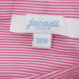 Jacadi Paris 18 Months Infant/Baby Girl Pink/White Striped Tunic Long Sleeves