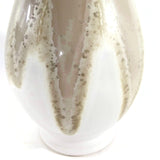 Ceramic Flowers Vase 9.5" Tall Decorative Beige and White Flower Jar Home Decora