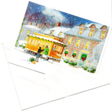 A Snowy Evening Christmas Holiday Season Greeting Card Art Paint
