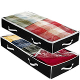 Home Storage Box Zober Jumbo Under Bed Bags Organization 18x42x6 Set of 2 Black