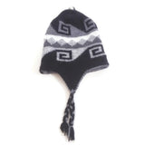Kids Winter Hat Gray Handmade 100% Wool Knit Earflap Toddler Crochet Beanie