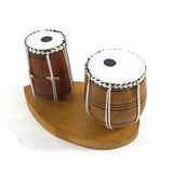 Indian Handicraft Miniature Eastern Musical Instrument Wooden Tabla & Bhaya Vint