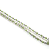 Laila Rowe Floral Pendant Necklace Silver Tone Jewelry Green/Yellow Trinket Gift