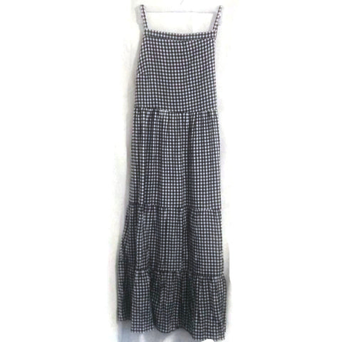 Old Navy Women's Maxi Dresses Long Plaid Black/White Sleeveless Tiered Dress 2XP