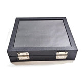Ring Display Showcase with Velvet Insert Liner Jewelry Organizer 36 Slots Black