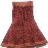 Gangotri Indian Handcrafted Maxi Long Skirt Orange/Bordeaux