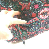 Fabric Women's Bag Shoulder Handbag Purse Tote Pouch Floral Printed Pink Purple