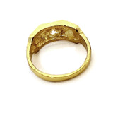 Unisex Gold Tone Ring W/Simulated Diamonds Men Women Jewelry Size 12.25 Gift