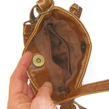 Women's Purse Bag Boho Crossbody Leather Tote Shoulder Pouch Tan Brown
