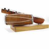 India Handicraft Miniature Musical Instrument Wooden Sitar&Dholak Drum Vintage