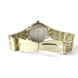 Unisex Men & Women Bracelet Wrist Gold Tone Color Watch W/Simulated Diamonds