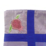 Silk Pillow Cover Yair Emanuel Jerusalem Embroidery Artwork Pomegranates Handmade