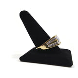 Men's Gold Tone Ring W/ Simulated Diamonds Beautiful Jewelry Jewel Gift for Him
