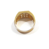 Men's Gold Color Square Ring W/Simulated Diamonds Size 12