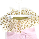 Baby Girl Tutu Skirt Pants Outfit Long Sleeves 2Pc. Sparkling Gold/Pink Suit 0-3