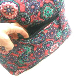 Fabric Women's Bag Shoulder Handbag Purse Tote Pouch Floral Printed Pink Purple