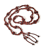 Collar de Elegua/ Elegua Necklace Santeria Lucumi Yoruba Shamanic 35" Red/Black