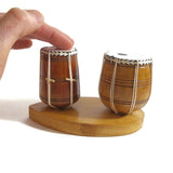 Indian Handicraft Miniature Eastern Musical Instrument Wooden Tabla & Bhaya Vint