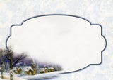 Shiny Silver Snowing Lake "Blessings at Christmas" Greeting Card Art