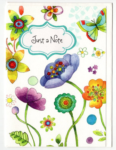 Lot of 2 Trader Joe's Blank Greeting Cards Spring Time ... Just A Note