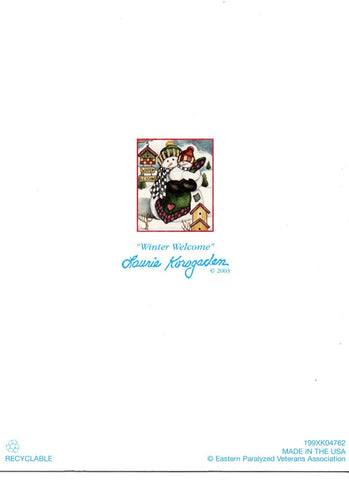 Snowman Christmas Greeting Card  Holiday Wishes Winter Seasons Blessing Gift VTG